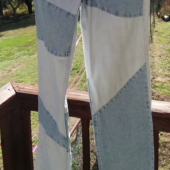 PACSUN Patchwork Jeans, Size 26, Light & Dark Blue - Picture 6 of 11